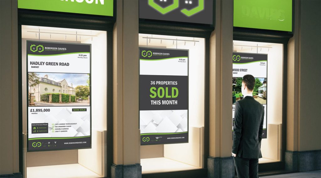 Customer watch Real Estate Digital Signage