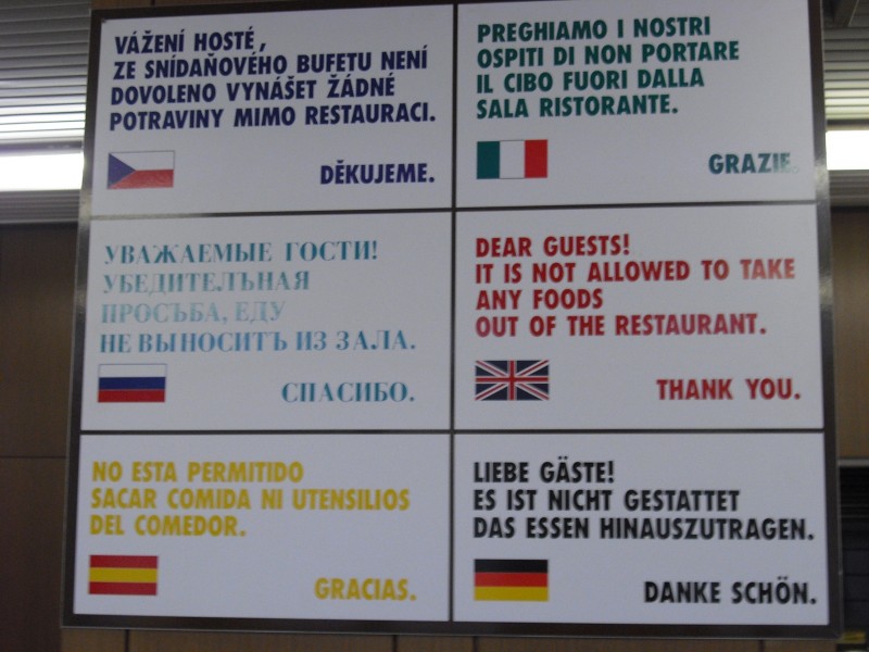 Multilingual Options Signage