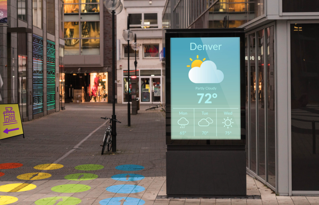 Digital Sign Showing Weather Conditions